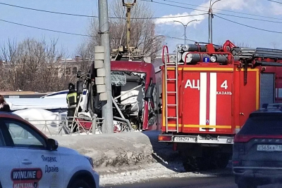 В Казани произошло очередное ДТП с трамваем