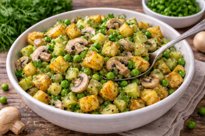 Запекаю картофель кубиками и смешиваю с огурцами &mdash; простой салат, который съедают первым. Даже без майонеза получается идеально