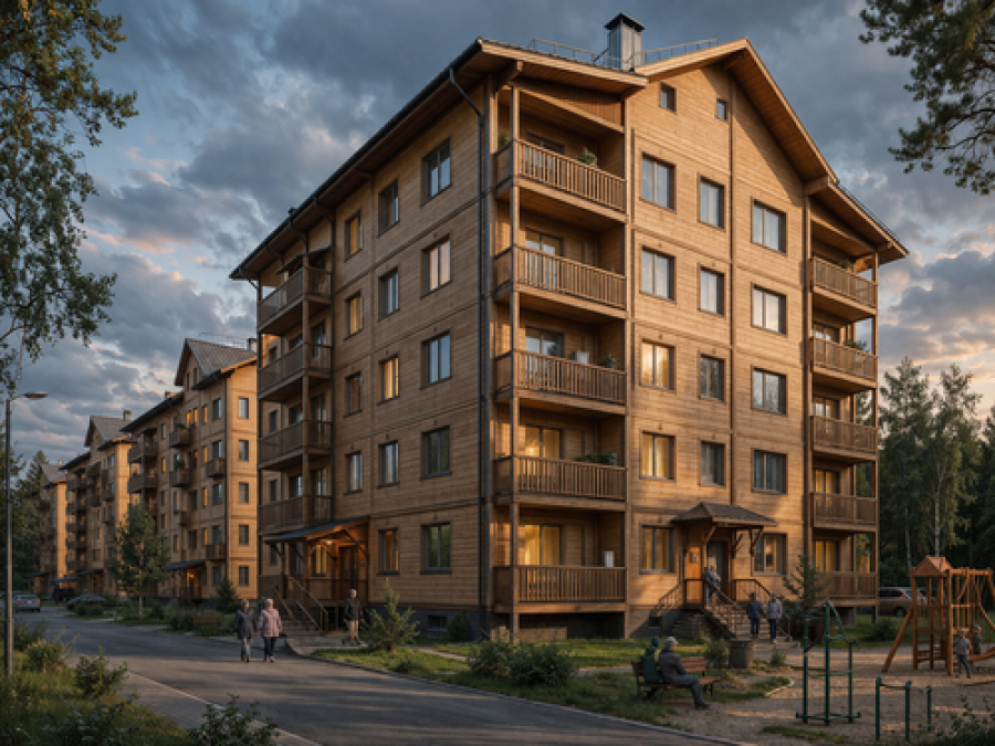 Россияне будут жить в деревянных пятиэтажках