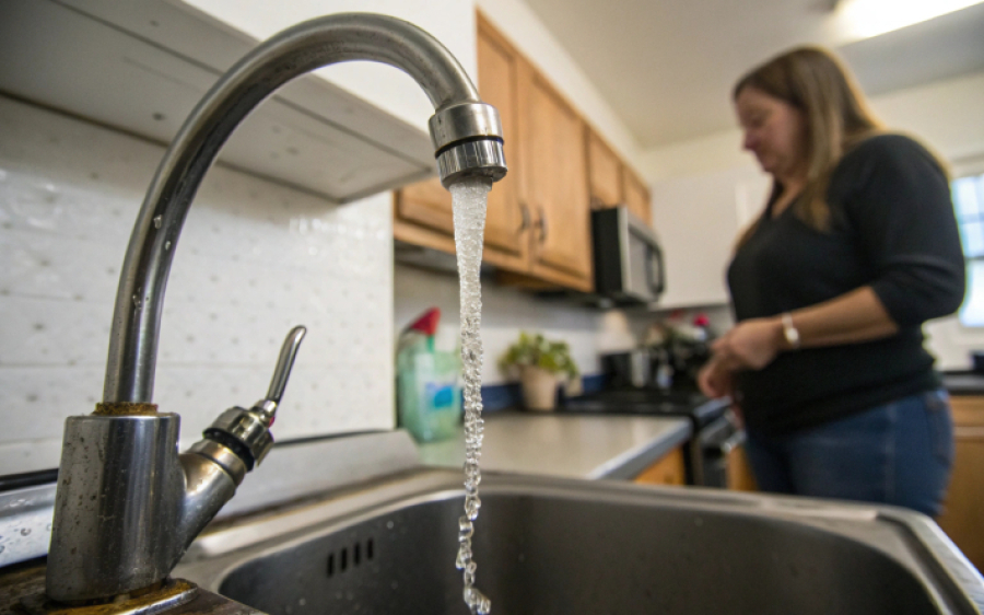 После подачи горячей воды, упал напор холодной. Что делать?