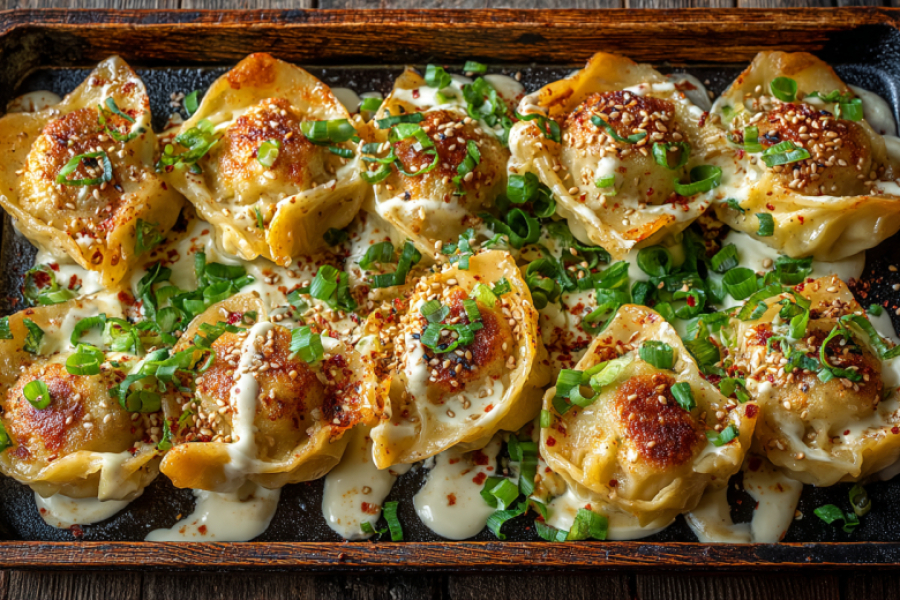 Пельмени не варю, а запекаю: с яичной корочкой и кунжутом. Плюс сливочно-крабовый соус &mdash; вкуснее беляшей! Ужин за 30 минут