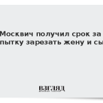 Москвич получил срок за попытку зарезать жену и сына