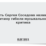 Мать Сергея Соседова назвала причину гибели музыкального критика