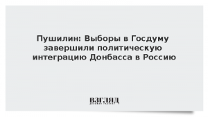 Пушилин: Выборы в Госдуму завершили политическую интеграцию Донбасса в Россию