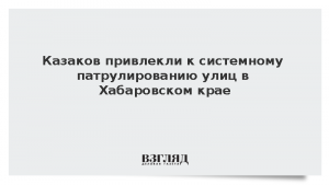 Казаков привлекли к системному патрулированию улиц в Хабаровском крае