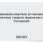 Судмедэкспертиза установила причину смерти журналиста Соседова