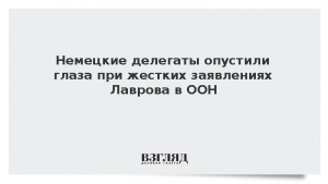Немецкие делегаты опустили глаза при жестких заявлениях Лаврова в ООН