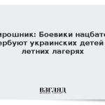 Мирошник: Боевики нацбатов вербуют украинских детей в летних лагерях