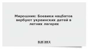 Мирошник: Боевики нацбатов вербуют украинских детей в летних лагерях