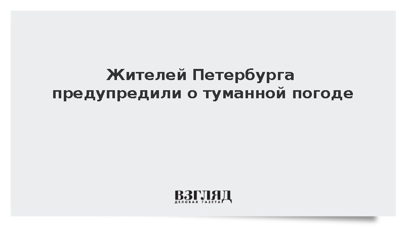 Жителей Петербурга предупредили о туманной погоде