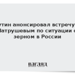 Путин анонсировал встречу с Патрушевым по ситуации с зерном в России