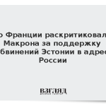 Во Франции раскритиковали Макрона за поддержку обвинений Эстонии в адрес России