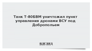 Танк Т-80БВМ уничтожил пункт управления дронами ВСУ под Добропольем