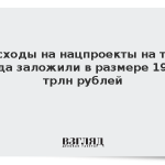 Расходы на нацпроекты на три года заложили в размере 19,2 трлн рублей