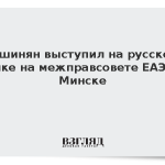 Пашинян выступил на русском языке на межправсовете ЕАЭС в Минске