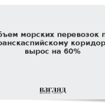 Объем морских перевозок по Транскаспийскому коридору вырос на 60%