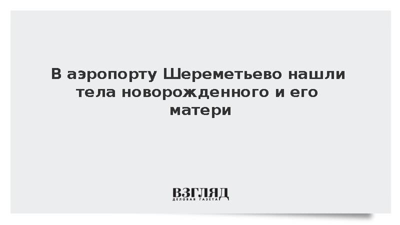 В аэропорту Шереметьево нашли тела новорожденного и его матери