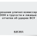 Мирошник уличил комиссаров ООН в трусости и лживых отчетах об ударах ВСУ