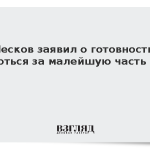 Песков заявил о готовности бороться за малейшую часть ДНР