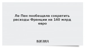 Ле Пен пообещала сократить расходы Франции на 140 млрд евро