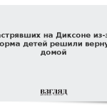 Застрявших на Диксоне из-за шторма детей решили вернуть домой
