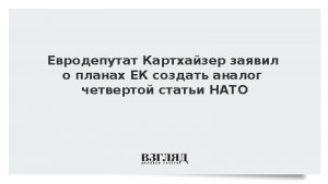 Евродепутат Картхайзер заявил о планах ЕК создать аналог четвертой статьи НАТО