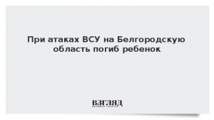 При атаках ВСУ на Белгородскую область погиб ребенок