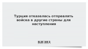 Турция отказалась отправлять войска в другие страны для наступления