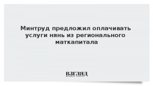 Минтруд предложил оплачивать услуги нянь из регионального маткапитала