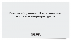 Россия обсудила с Филиппинами поставки энергоресурсов