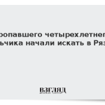 Пропавшего четырехлетнего мальчика начали искать в Рязани