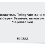 Создатель Telegram-канала «Рыбарь» Звинчук вылетел из Черногории