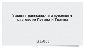 Ушаков рассказал о дружеском разговоре Путина и Трампа