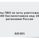 Силы ПВО за ночь уничтожили 560 беспилотников над 16 регионами России