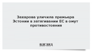 Захарова уличила премьера Эстонии в затягивании ЕС в «омут противостояния»