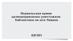 Израильская армия целенаправленно уничтожила библиотеки на юге Ливана