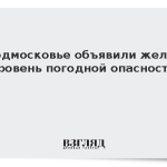 В Подмосковье объявили желтый уровень погодной опасности
