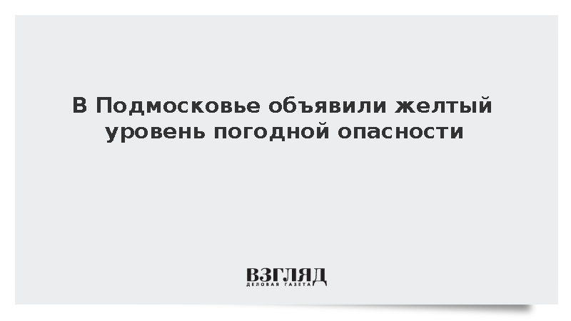 В Подмосковье объявили желтый уровень погодной опасности